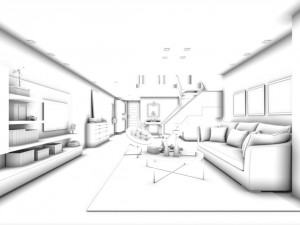stylish avant-garde living room design 100 3D Модель