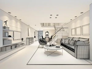 stylish avant-garde living room design 100 3D Model