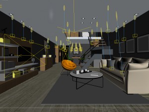stylish avant-garde living room design 100 3D Модель