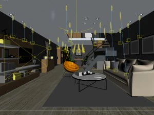 stylish avant-garde living room design 100 3D Model