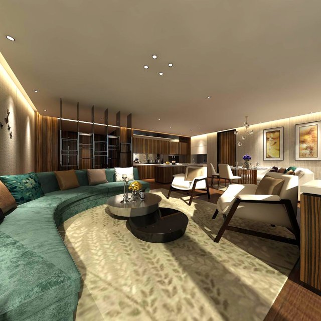 stylish avant-garde living room design 101 3D-Modell .c4d .max .obj .3ds .fbx .stl .blend 