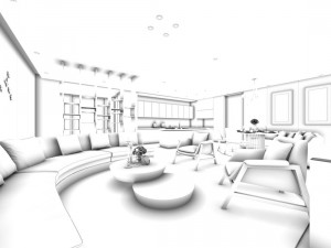 stylish avant-garde living room design 101 3D-Modell