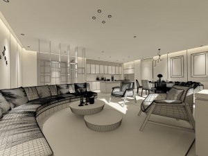 stylish avant-garde living room design 101 3D-Modell