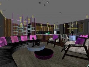 stylish avant-garde living room design 101 3D-Modell