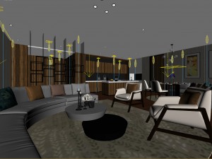 stylish avant-garde living room design 101 3D-Modell