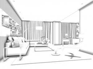 stylish avant-garde living room design 102 3D Model