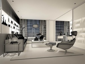 stylish avant-garde living room design 102 3D 모델
