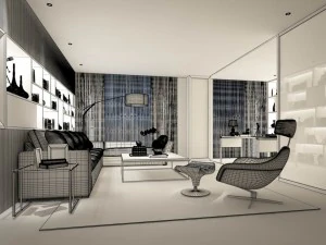 stylish avant-garde living room design 102 3D Model