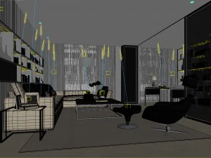 stylish avant-garde living room design 102 3D Model