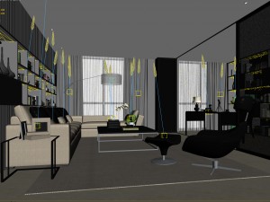 stylish avant-garde living room design 102 3D 모델
