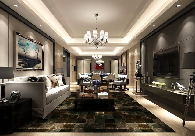 stylish avant-garde living room design 103 Modèle 3D .c4d .max .obj .3ds .fbx .stl .blend 