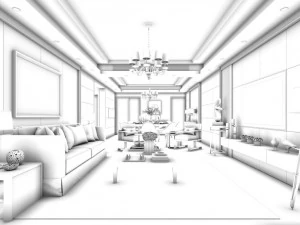 stylish avant-garde living room design 103 3D Model