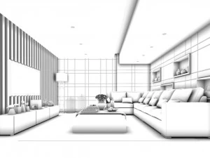 stylish avant-garde living room design 104 3D Model