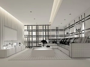 stylish avant-garde living room design 104 3D Model