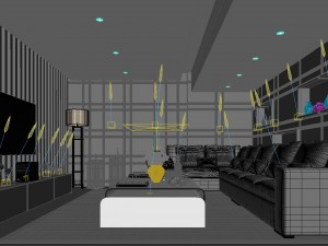 stylish avant-garde living room design 104 3D 모델