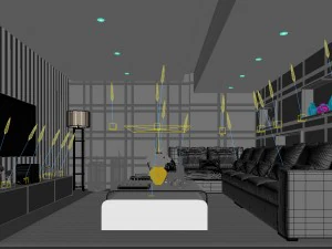 stylish avant-garde living room design 104 3D Model