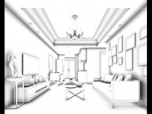 stylish avant-garde living room design 105 3D Model