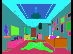 stylish avant-garde living room design 105 3D Model
