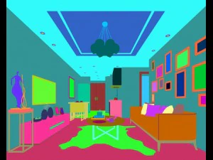 stylish avant-garde living room design 105 3D Model