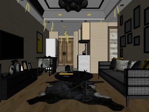 stylish avant-garde living room design 105 3D Model