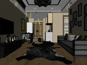 stylish avant-garde living room design 105 3D Model