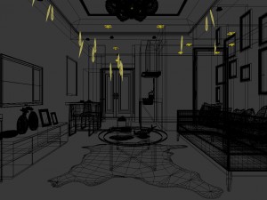 stylish avant-garde living room design 105 3D Model