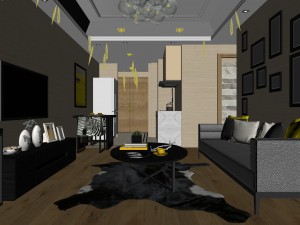 stylish avant-garde living room design 105 3D Model