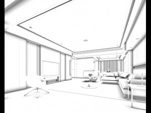 stylish avant-garde living room design 106 3D Model
