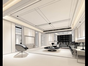 stylish avant-garde living room design 106 3D मॉडल