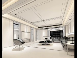 stylish avant-garde living room design 106 3D Model