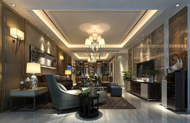 stylish avant-garde living room design 107 3D Model .c4d .max .obj .3ds .fbx .stl .blend 