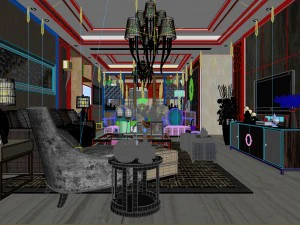 stylish avant-garde living room design 107 3D Model