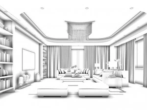 stylish avant-garde living room design 108 3D Model