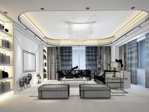stylish avant-garde living room design 108 3D Модель