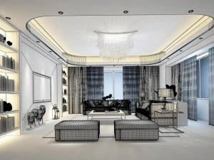 stylish avant-garde living room design 108 3D Model