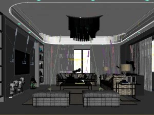 stylish avant-garde living room design 108 3D Model