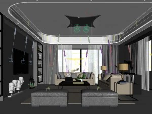stylish avant-garde living room design 108 3D Model