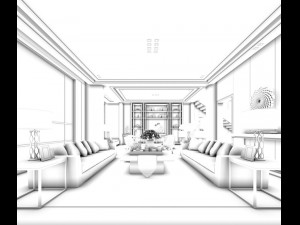stylish avant-garde living room design 109 3D Model