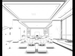 stylish avant-garde living room design 109 3D Model