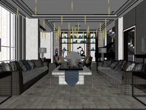 stylish avant-garde living room design 109 3D Model