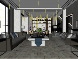 stylish avant-garde living room design 109 3D Model