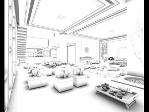 stylish avant-garde living room design 109 3D Model