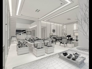 stylish avant-garde living room design 109 3D Model