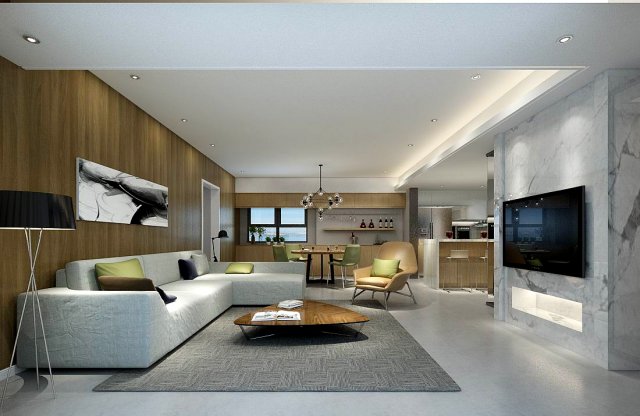 stylish avant-garde living room design 110 Modelo 3D .c4d .max .obj .3ds .fbx .stl .blend