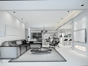 stylish avant-garde living room design 110 3D Model