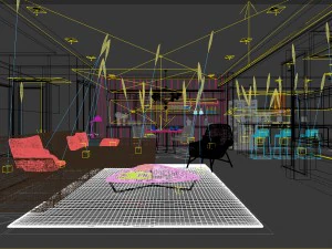 stylish avant-garde living room design 110 3D Model