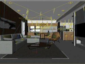 stylish avant-garde living room design 110 3D Model