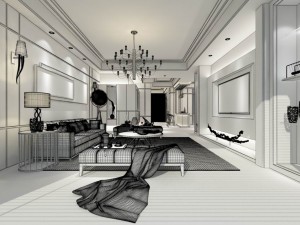 stylish avant-garde living room design 111 3D Model