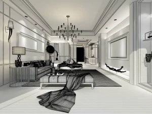 stylish avant-garde living room design 111 3D Model