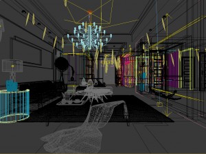 stylish avant-garde living room design 111 3D Model